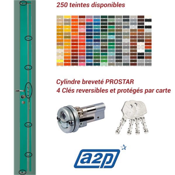 Serrure carénée en applique Securystar Queen Star A2P* 7 points Haut et Bas