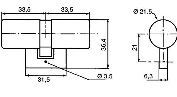 Cylindre monobloc double entrée Bricard Blocktout 33.5 X 33.5 mm