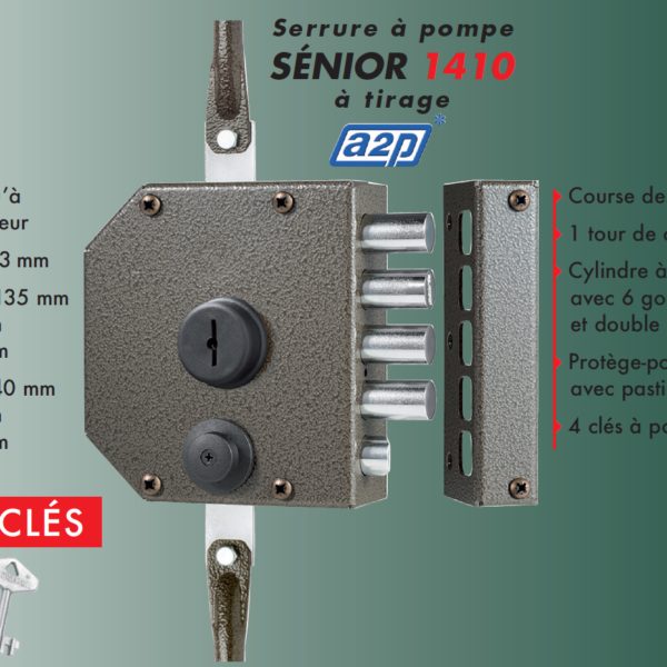 Porte blindée A2P BP1, Securystar Le Privilège, Serrure applique 3 points Senior 1410