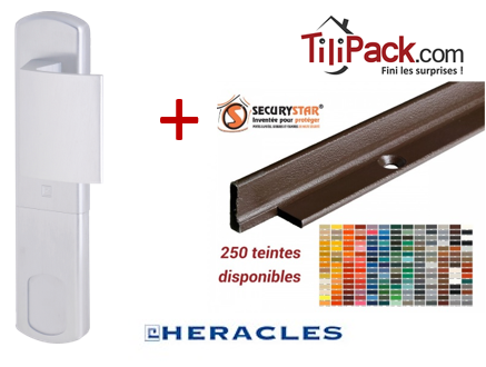 Pack sécurité : Poignée de protection magnétique, Héraclès Salomé™ - Argent + Cornières anti-pinces avec couleur aux choix