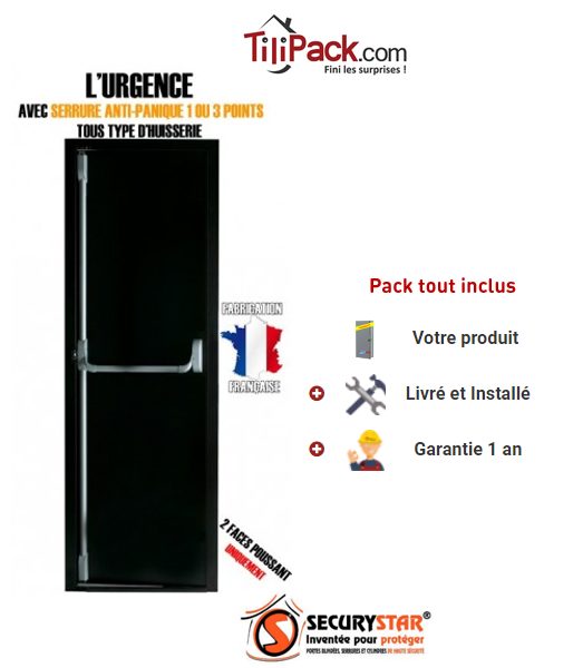 Porte issue de secours, Securystar Urgence, Serrure anti-panique 1 point