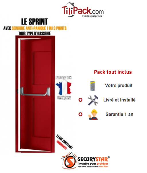 Porte issue de secours, Securystar Sprint, Serrure anti-panique 1 point