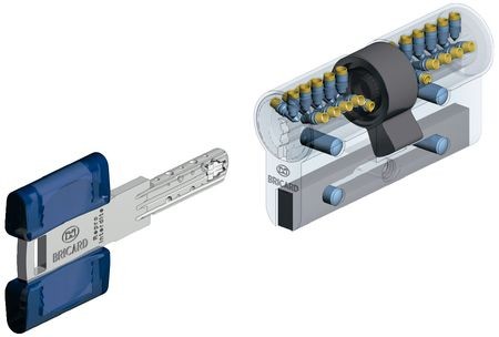 Cylindre de serrure double entrée Bricard Chifral S2 - Profil Européen 30x40mm